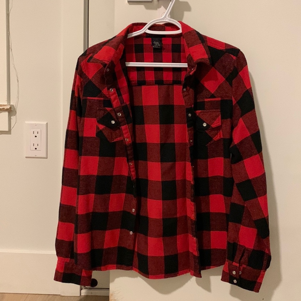 Red Oversized Boyfriend Flannel